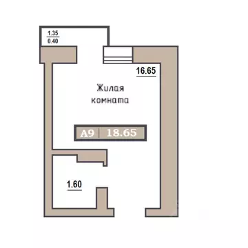 Студия Красноярский край, Красноярск Новая Базаиха мкр,  (18.95 м)