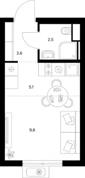 Студия Москва Митинский Лес жилой комплекс, к14 (20.0 м)