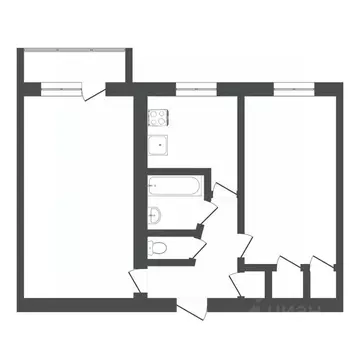 2-к кв. Тюменская область, Тюмень ул. Коммунаров, 7 (43.2 м)
