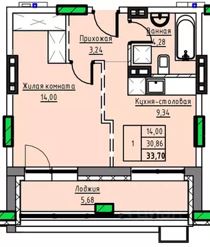 1-к кв. Алтайский край, Заринск 1-й мкр,  (33.7 м)