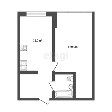 1-комнатная квартира: Тюмень, улица Разведчика Кузнецова, 16 (38.4 м)