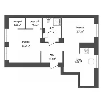 2-к кв. Воронежская область, Воронеж просп. Революции, 26/28 (45.4 м)