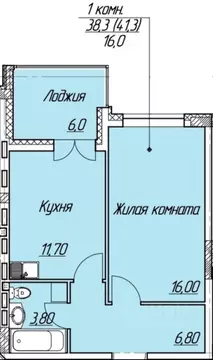 1-к кв. Самарская область, Тольятти просп. Степана Разина, 16В (41.3 ...
