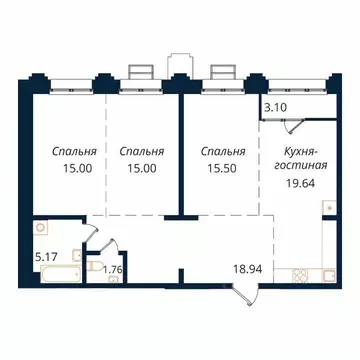3-к кв. Иркутская область, Иркутск Байкальская ул., 246Б (94.1 м)