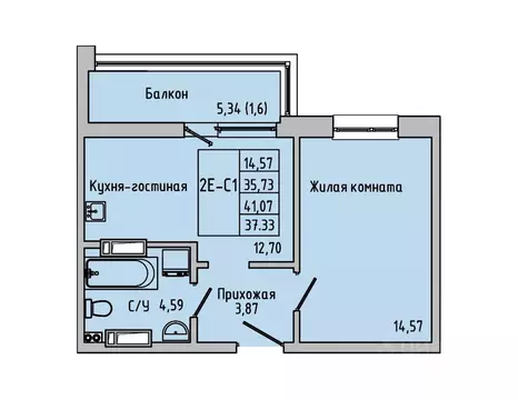 2-к кв. Ростовская область, Батайск ул. Луначарского, 180А (37.33 м)