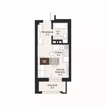 Квартира-студия: Новосибирск, Октябрьский район, микрорайон ...