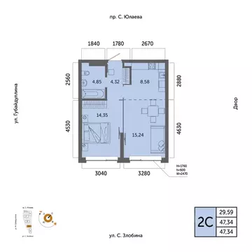 2-к кв. Башкортостан, Уфа Зеленая Роща жилрайон, Урбаника жилой ...