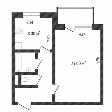1-комнатная квартира: Улан-Удэ, улица Клыпина, 18 (41.2 м)