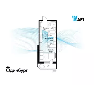 Квартира-студия: Одинцово, Северная улица, 5к1 (37 м)