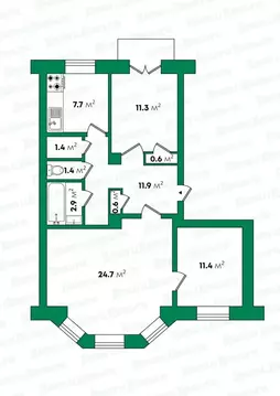 3-к кв. Кировская область, Киров Советская ул., 43 (73.9 м)