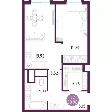 1-к кв. Тульская область, Тула ул. Купцов Гречихиных (39.96 м)