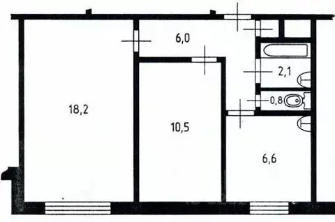 2-к кв. Московская область, Раменское Красноармейская ул., 19 (44.5 м)