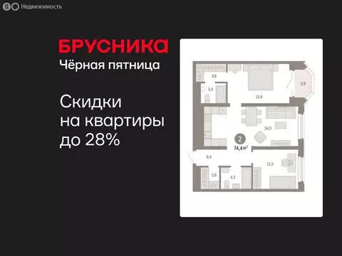 2-комнатная квартира: Екатеринбург, жилой район Вокзальный, улица ...