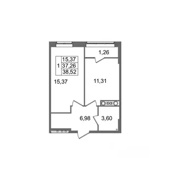 1-к кв. Волгоградская область, Волгоград Логовская ул. (38.52 м)