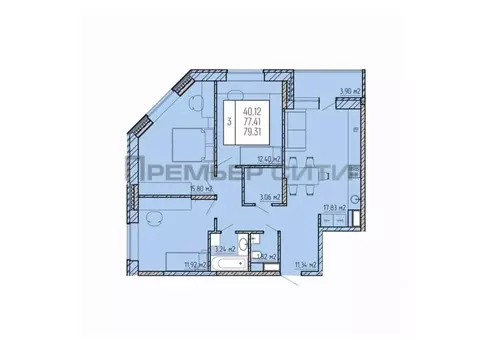3-к кв. Калужская область, Калуга ул. Серафима Туликова, 4 (79.31 м)