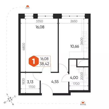 1-комнатная квартира: посёлок городского типа Некрасовский, Заводская ...