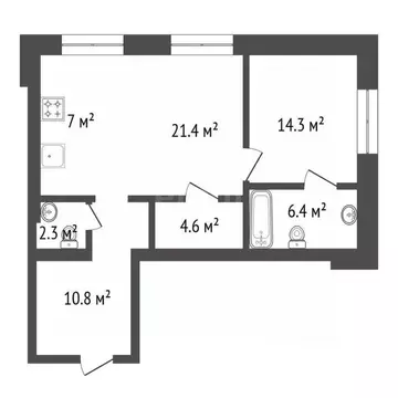 2-к кв. Красноярский край, Красноярск ул. Авиаторов, 4Г (64.3 м)