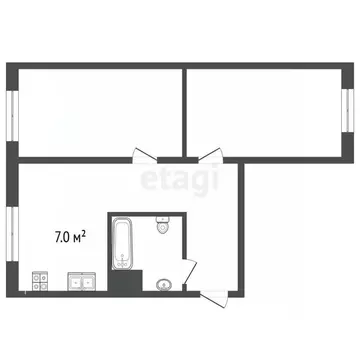 2-к кв. Нижегородская область, Кулебаки ул. Кирюхина, 5 (53.4 м)