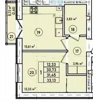 1-к кв. Калининградская область, Гурьевск Новая Резиденция жилой ...