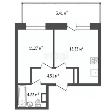 1-к кв. Архангельская область, Архангельск Ленинградский просп., 40к1 ...