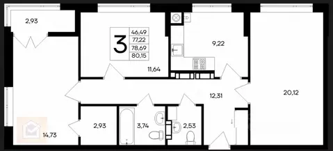 3-к кв. Крым, Евпатория ул. Согласия, 41 (80.15 м)