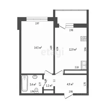1-к кв. Тюменская область, Тюмень ул. Александра Протозанова, 18к1 ...