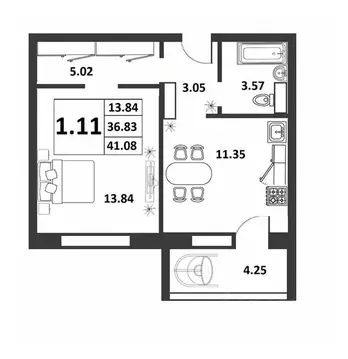 1-к кв. Новгородская область, Великий Новгород ул. Якова Павлова, 15 ...