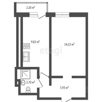 1-к кв. Ростовская область, Ростов-на-Дону ул. Петренко, 16А (37.0 м)