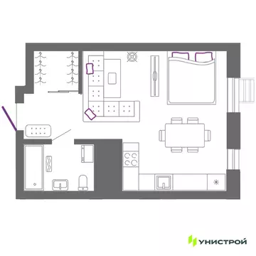 1-к кв. Свердловская область, Екатеринбург ВИЗ жилрайон, Риверсайд ...