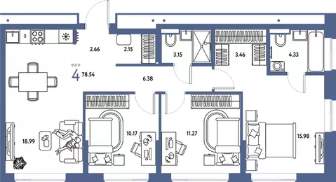4-к кв. Московская область, Мытищи Страна.Парковая жилой комплекс ...