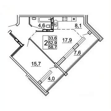 2-к кв. Приморский край, Владивосток Лесная ул., 1В/1 (58.7 м)