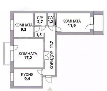 3-комнатная квартира: Казань, Дубравная улица, 49А (62.6 м)