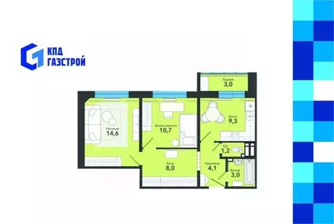2-к кв. Новосибирская область, Новосибирск Спортивная ул., 58 (53.9 м)