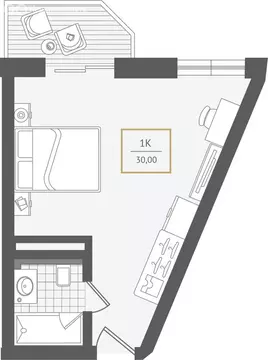 1-комнатная квартира: Адлер, микрорайон Курортный Городок (30.5 м)