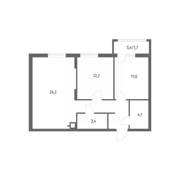 2-к кв. Калининградская область, Гурьевск Риверпарк жилой комплекс ...