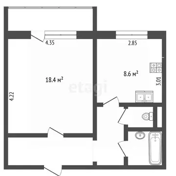 1-к кв. Челябинская область, Челябинск ул. 40-летия Победы, 31В (40.5 ...