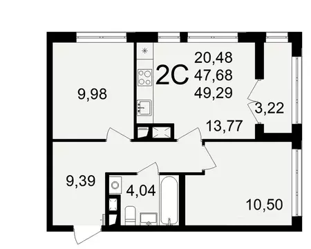 2-к кв. Тульская область, Тула пос. Горелки, Время жилой комплекс ...