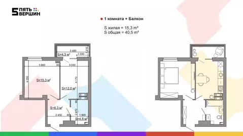 1-к кв. Волгоградская область, Волгоград ул. Пархоменко, 24 (40.5 м)