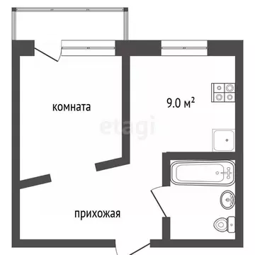 1-к кв. Кемеровская область, Кемерово ул. Попова, 5Б (32.6 м)