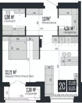 2-к кв. Алтайский край, Барнаул Опера Резиденс жилой комплекс, БС3 ...