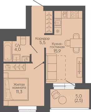 1-к кв. Волгоградская область, Волгоград Трехгорная ул., 27 (39.2 м)