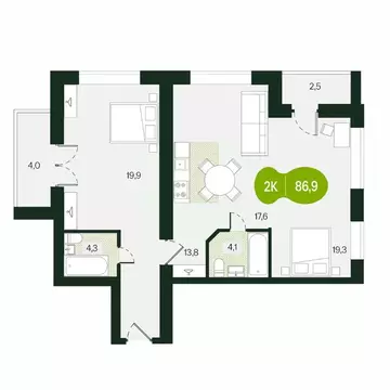 2-к кв. Забайкальский край, Чита ул. Токмакова, 30 (86.9 м)