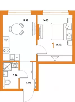 1-к кв. Московская область, Мытищи Страна.Парковая жилой комплекс ...