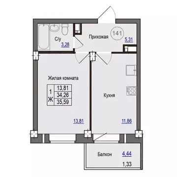 1-к кв. Псковская область, Псковский район, Завеличенская волость, д. ...