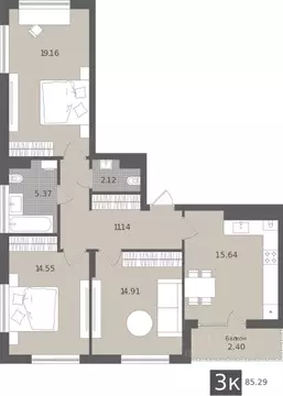 3-к кв. Калининградская область, Светлогорск Лесная Сказка жилой ...