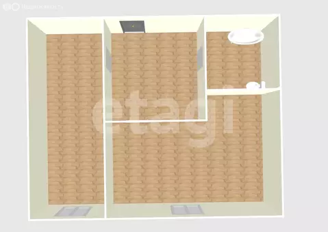 1-комнатная квартира: Южно-Сахалинск, Больничная улица, 55А (29 м)