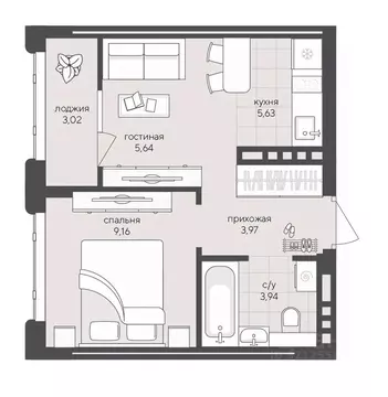 1-к кв. Новосибирская область, Новосибирск Кедровая ул., 79 (31.36 м)