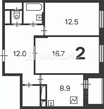 2-к кв. Москва Волгоградский просп., 97К3 (56.7 м)