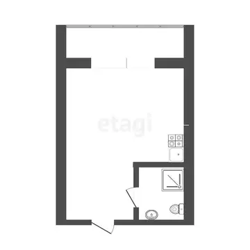 Квартира-студия: Тюмень, улица Щорса, 1А (12 м)