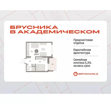 1-к кв. Свердловская область, Екатеринбург Академический мкр, 19-й ...